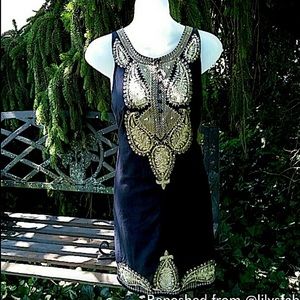 RARE FP Lightweight Cotton Black w/ Golden Accents